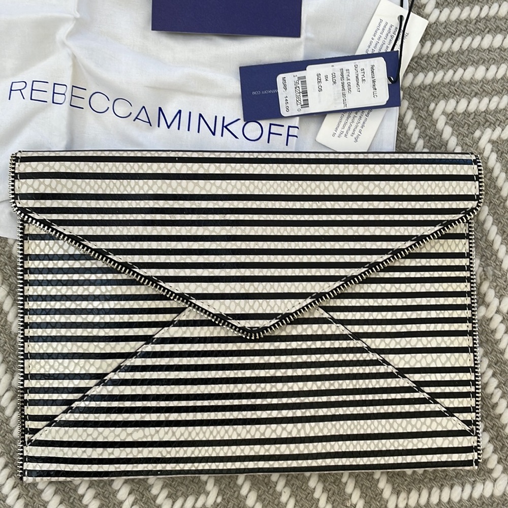 Rebecca Minkoff Snake Leo Stripe Clutch